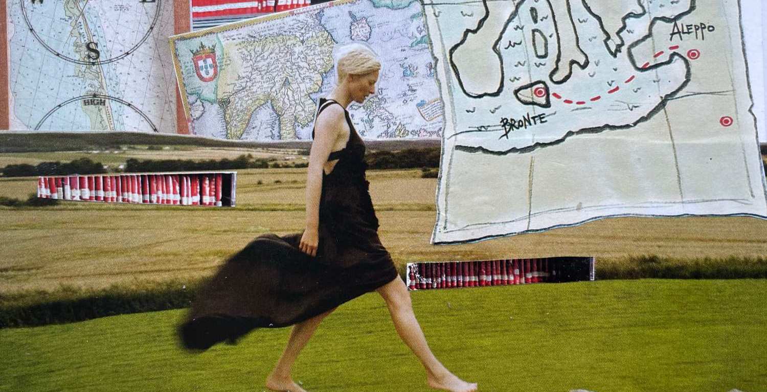 A step at a time - analog hand-cut collage by Diana Zahuranec