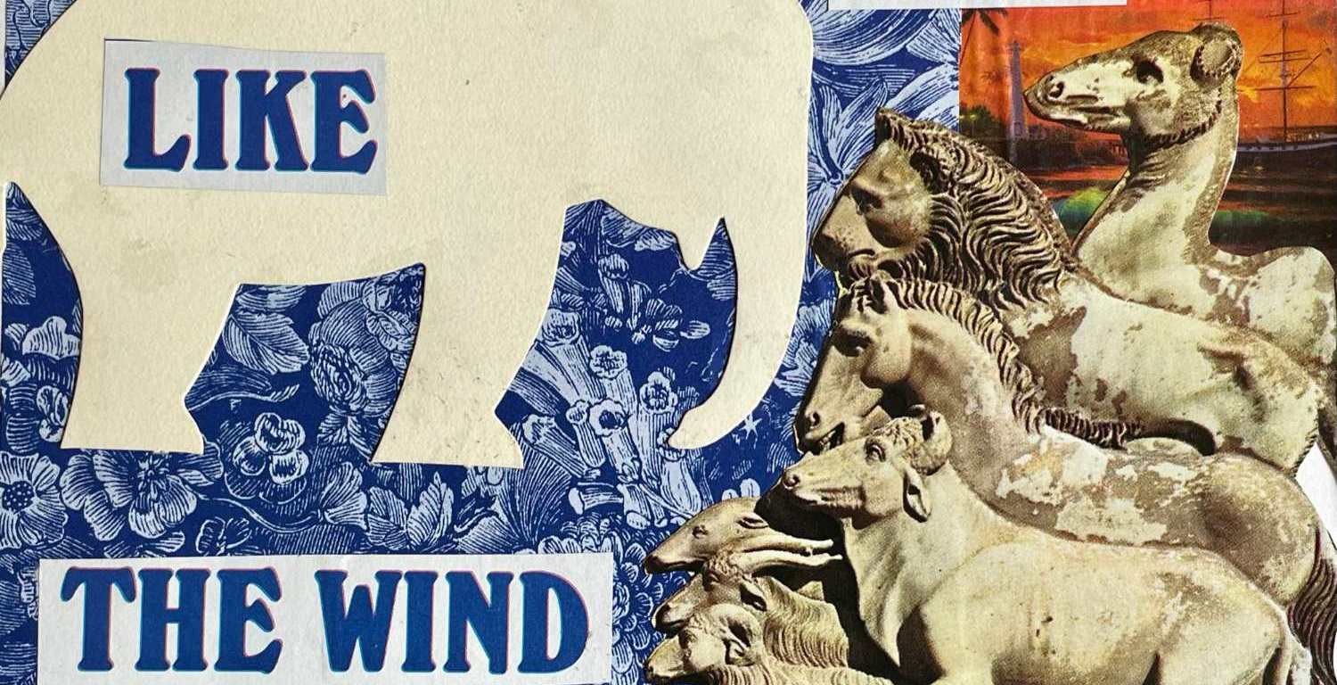 Elephant in the Room, analog collage by Diana Zahuranec