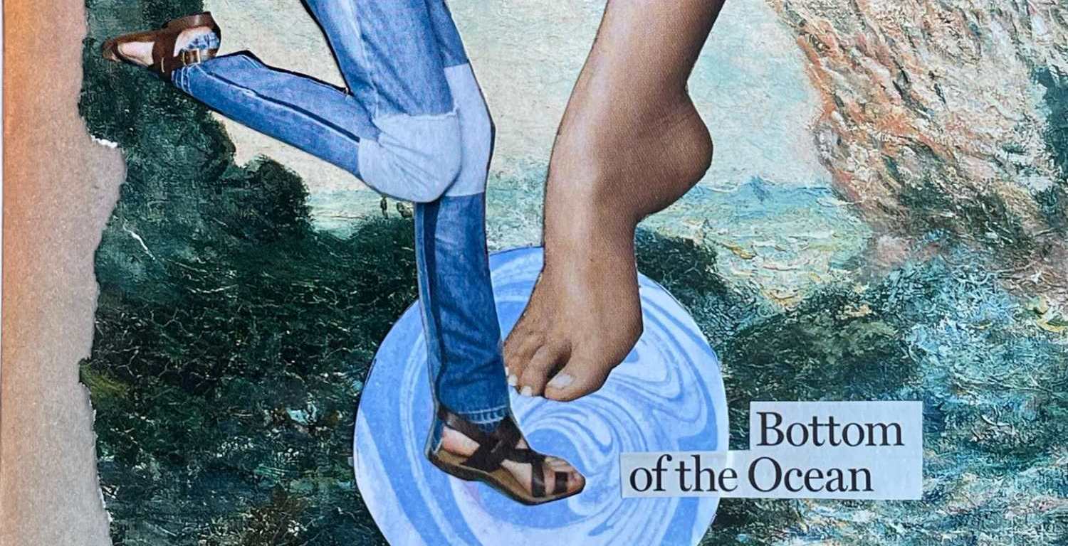 "Dipping and diving," hand-cut collage by Diana Zahuranec