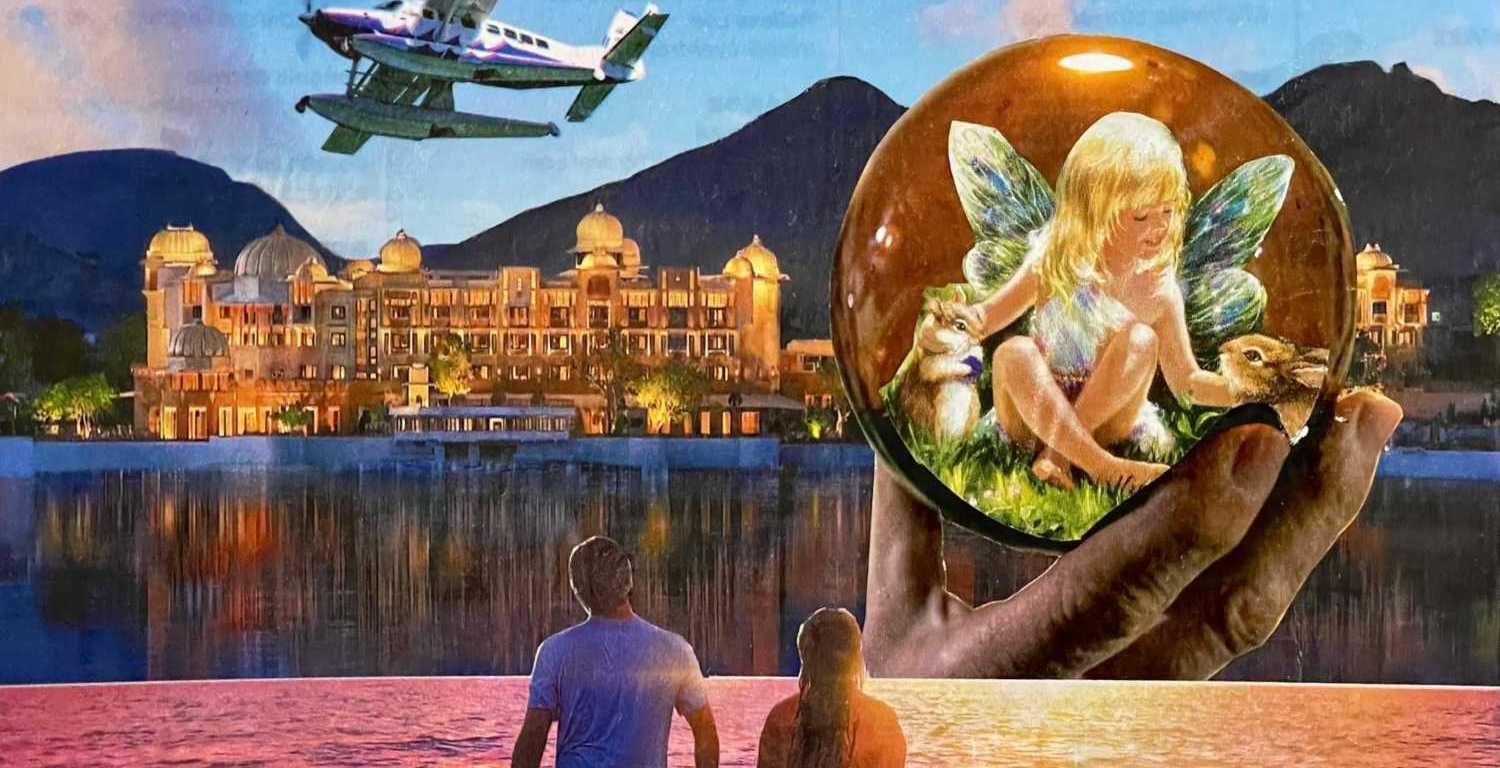 “Dream Walkers” hand-cut collage by Diana Zahuranec.