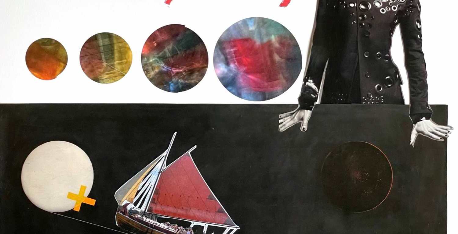 Filo Rosso - hand-cut collage by Diana Zahuranec