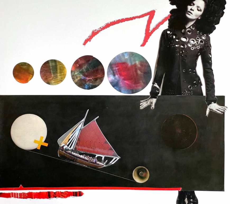 Filo Rosso - hand-cut collage by Diana Zahuranec