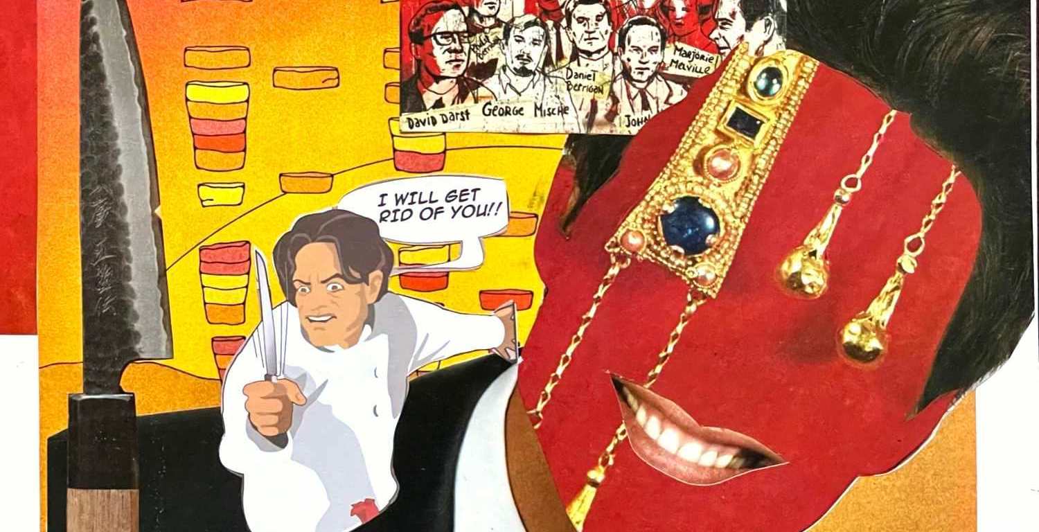 Psychochef - handcut collage by Diana Zahuranec and #februllage2023 prompt SMILE